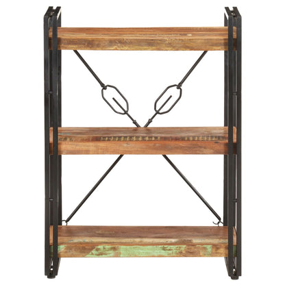 Bokhylla Trä med 3 hyllor 60x30x80 cm massivt återvunnet trä