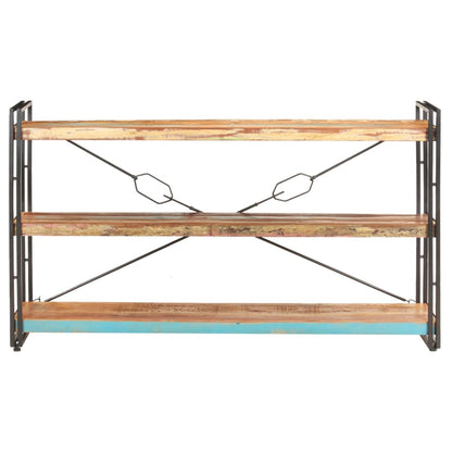 Bokhylla Trä med 3 hyllor 140x30x80 cm massivt återvunnet trä