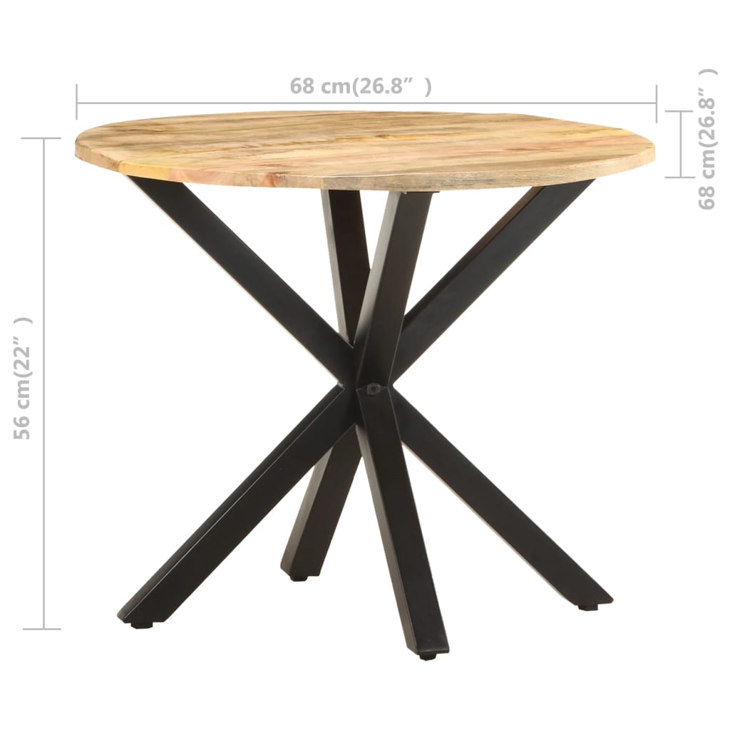 Sidobord Trä 68x68x56 cm massivt mangoträ