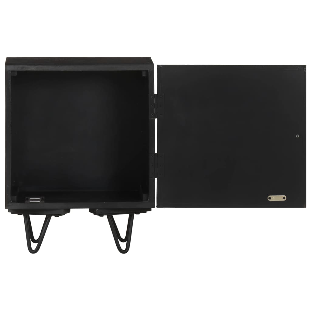 Sängbord Nattduksbord Trä med mässingsfront 40x30x50 cm massivt mangoträ