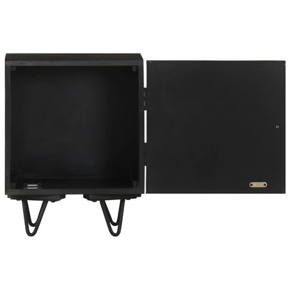 Sängbord Nattduksbord Trä med mässingsfront 40x30x50 cm massivt mangoträ