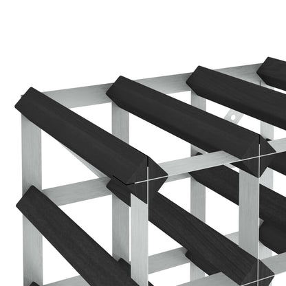 Vinställ för 42 flaskor Svart massiv furu