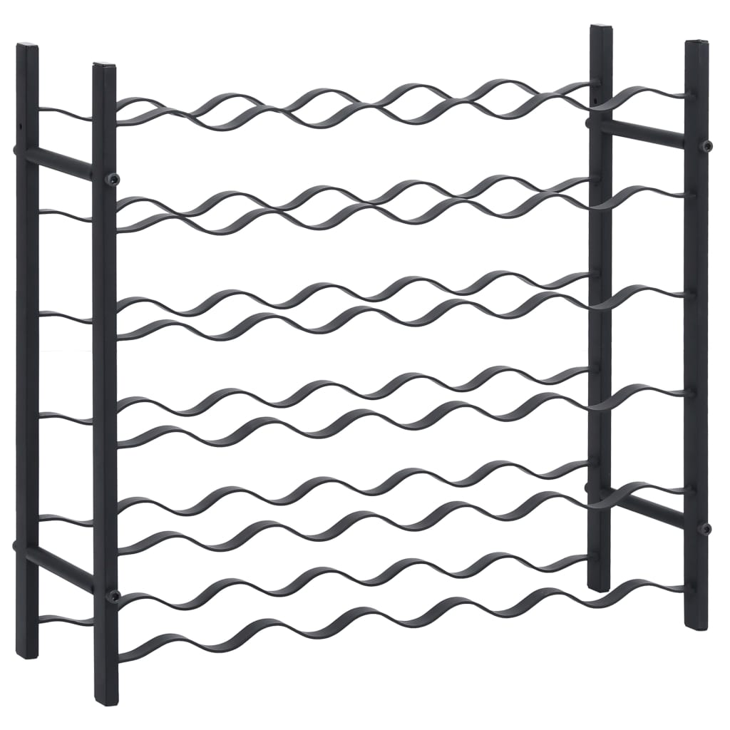 Vinställ för 36 flaskor Svart järn