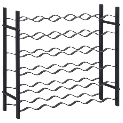 Vinställ för 36 flaskor Svart järn