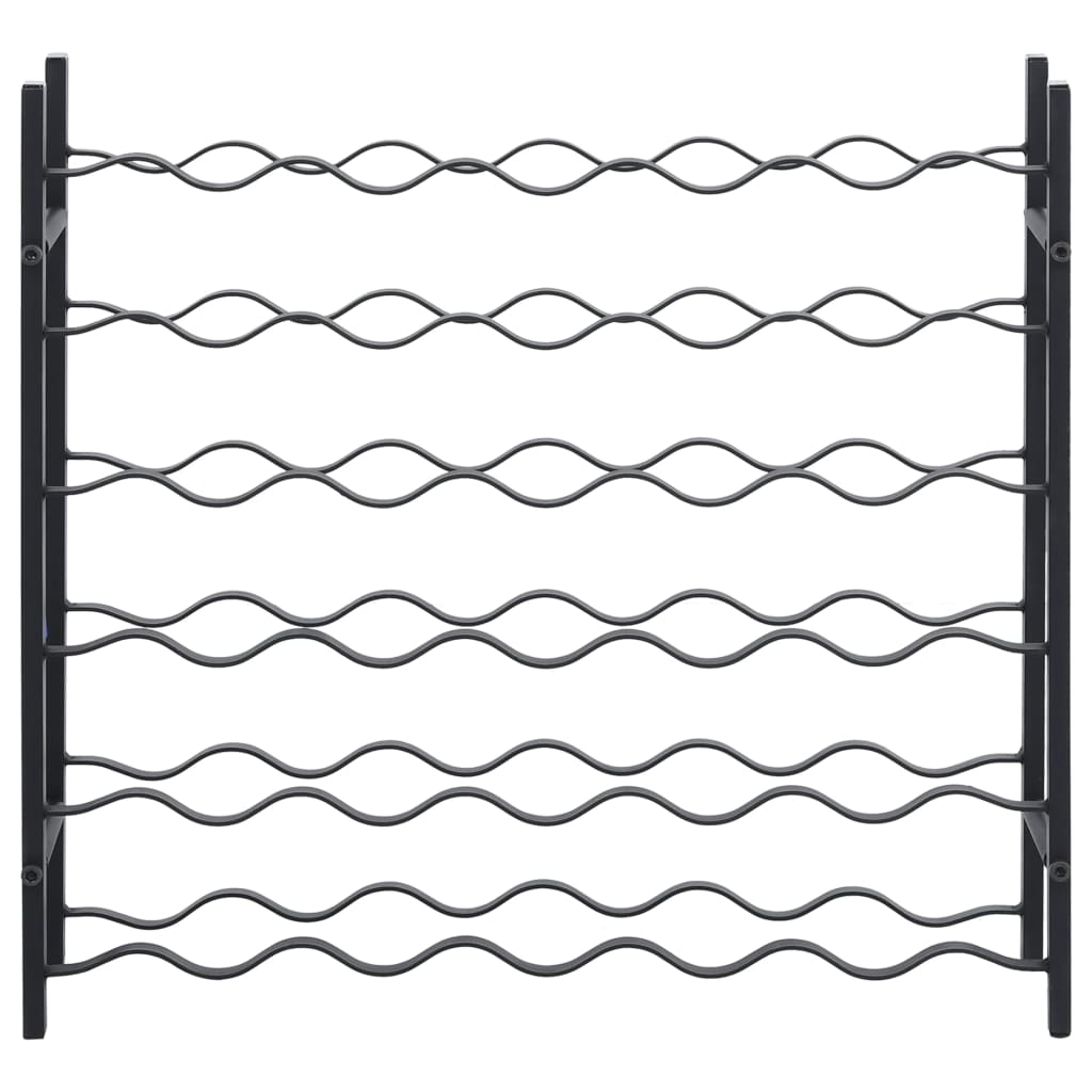 Vinställ för 36 flaskor Svart järn