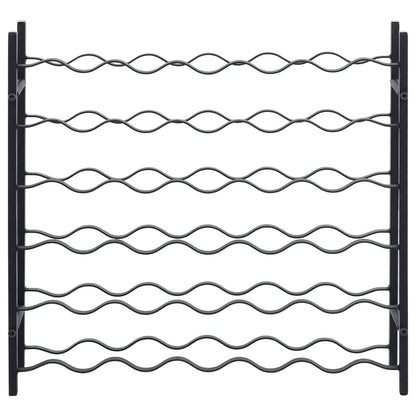 Vinställ för 36 flaskor Svart järn