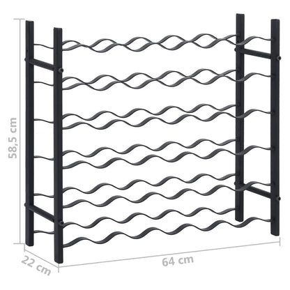 Vinställ för 36 flaskor Svart järn