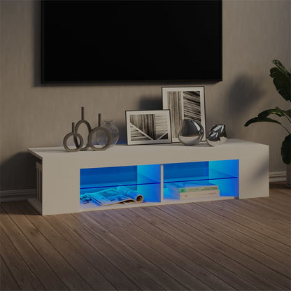 TV-Möbel Vit TV-Bänk LED 135x39x30 cm