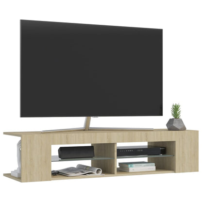 TV-Möbel Sonoma Ek TV-Bänk LED-belysning 135x39x30 cm