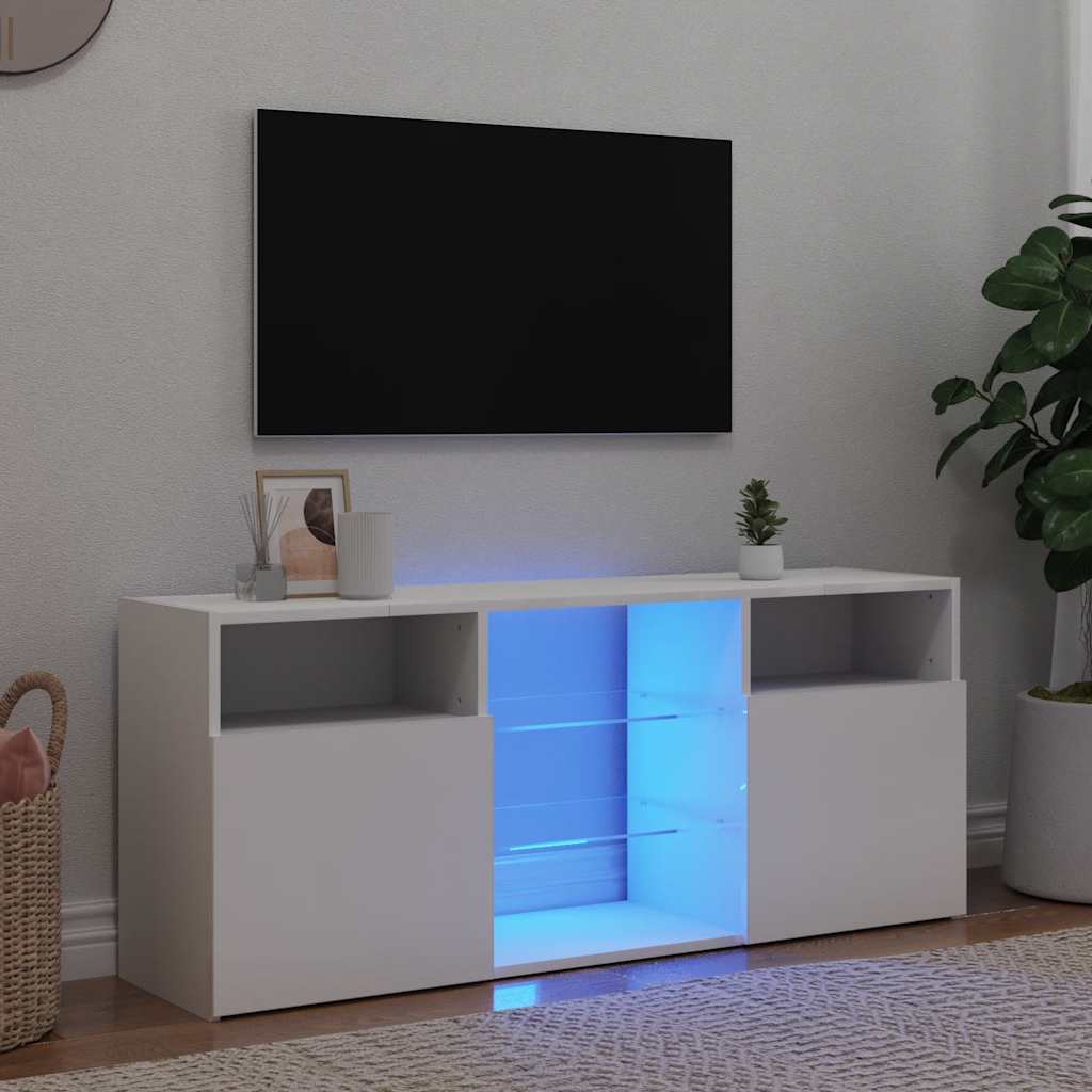 TV-Möbel Vit TV-Bänk LED 120x30x50 cm