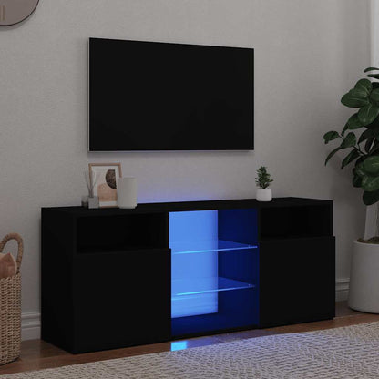 TV-Möbel Svart TV-Bänk LED 120x30x50 cm