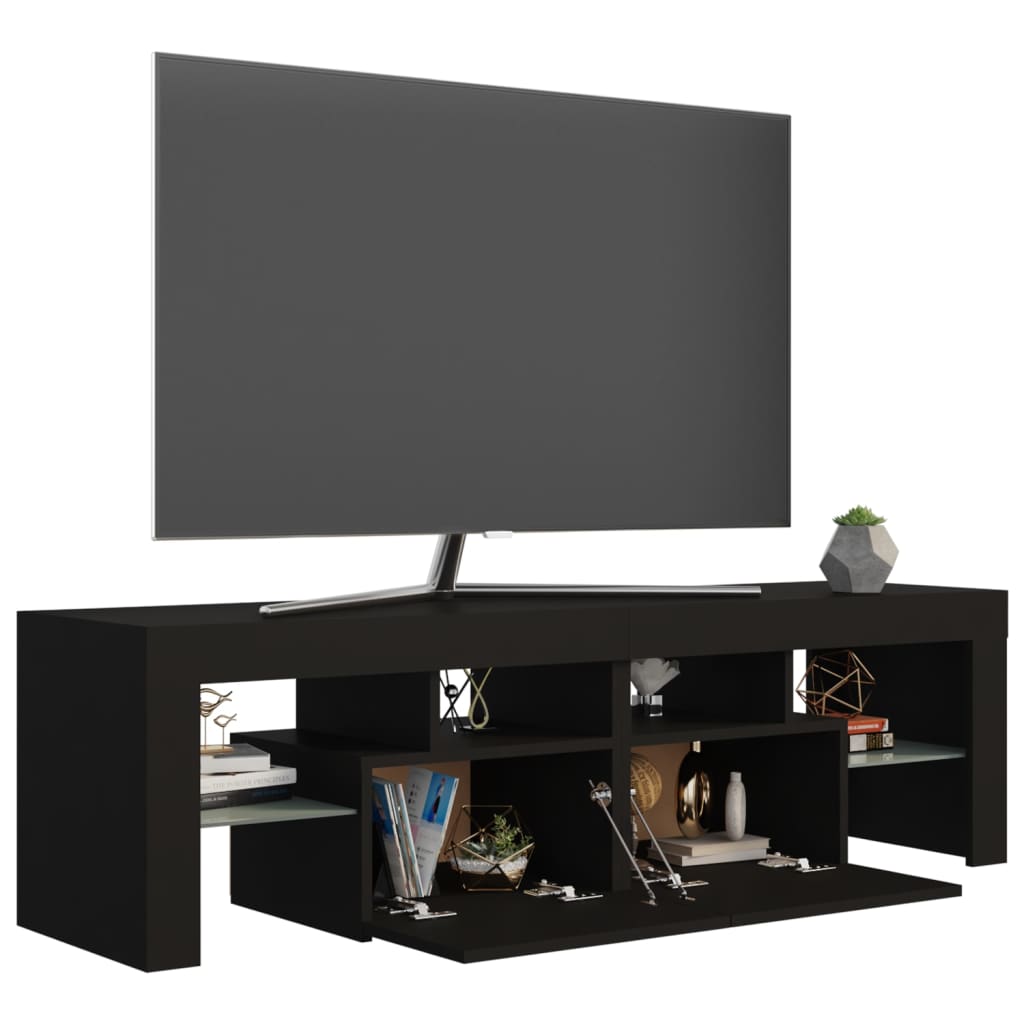 TV-Möbel Svart TV-Bänk LED 140x36,5x40 cm