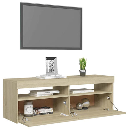 TV-Möbel Sonoma Ek TV-Bänk med LED-belysning 120x35x40 cm