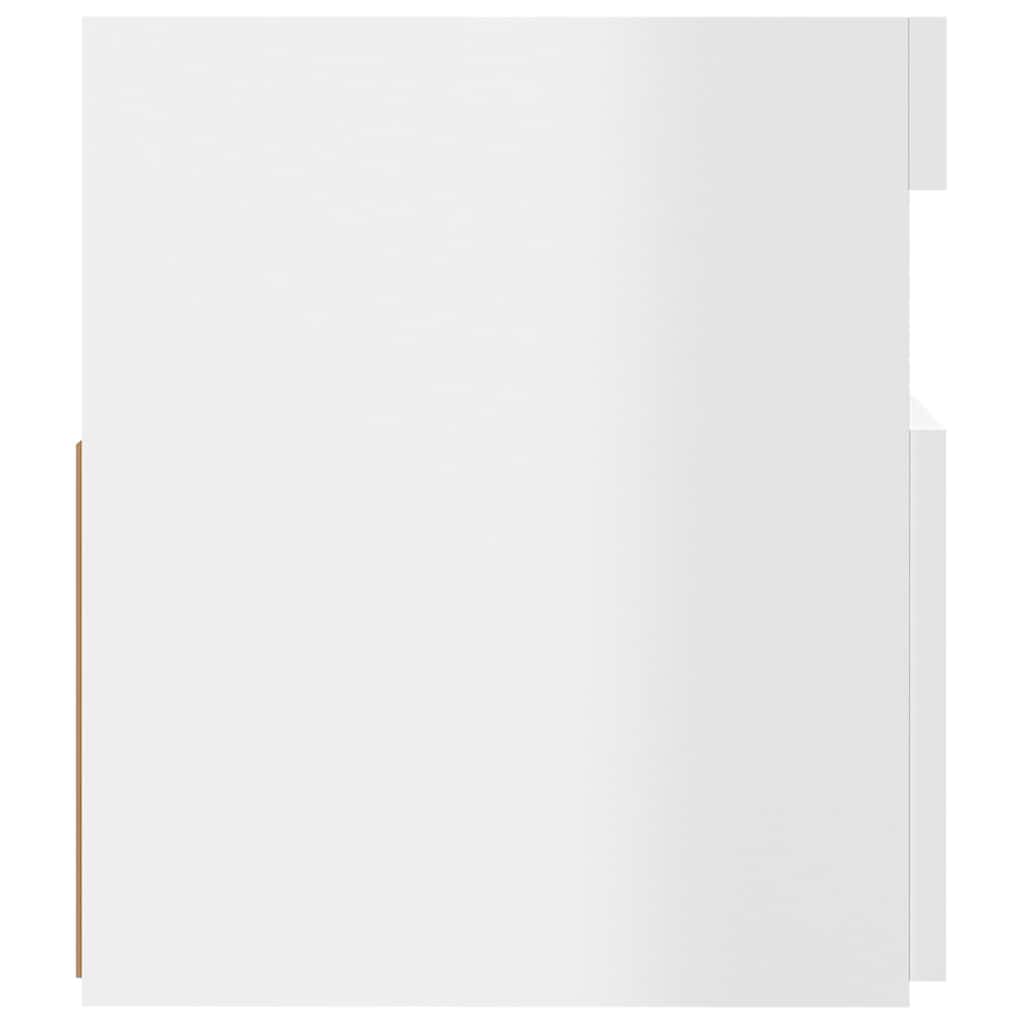 TV-Möbel Högglans Vit TV-bänk LED-belysning 120x35x40 cm