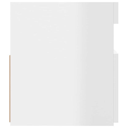 TV-Möbel Högglans Vit TV-bänk LED-belysning 120x35x40 cm