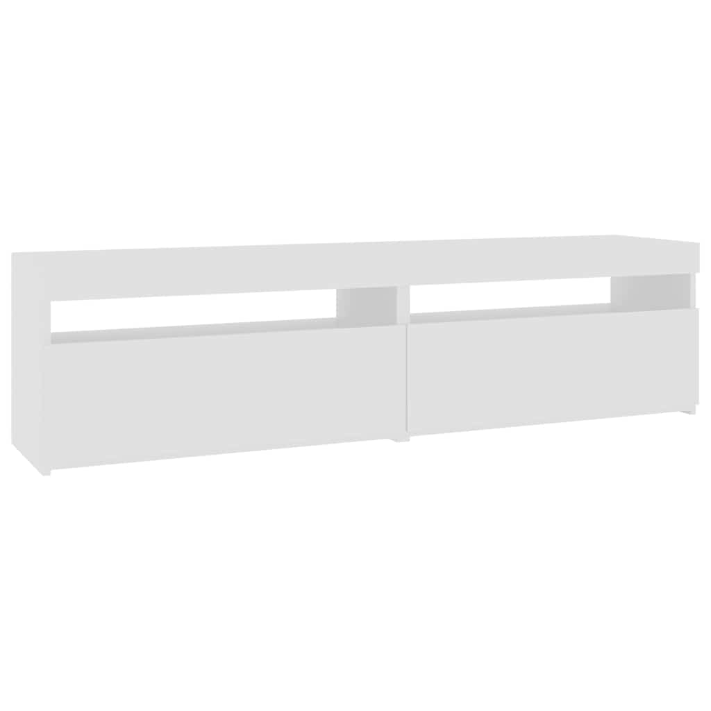 Tv-bänkar med LED-belysning 2 st vit 75x35x40 cm