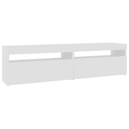 Tv-bänkar med LED-belysning 2 st vit 75x35x40 cm