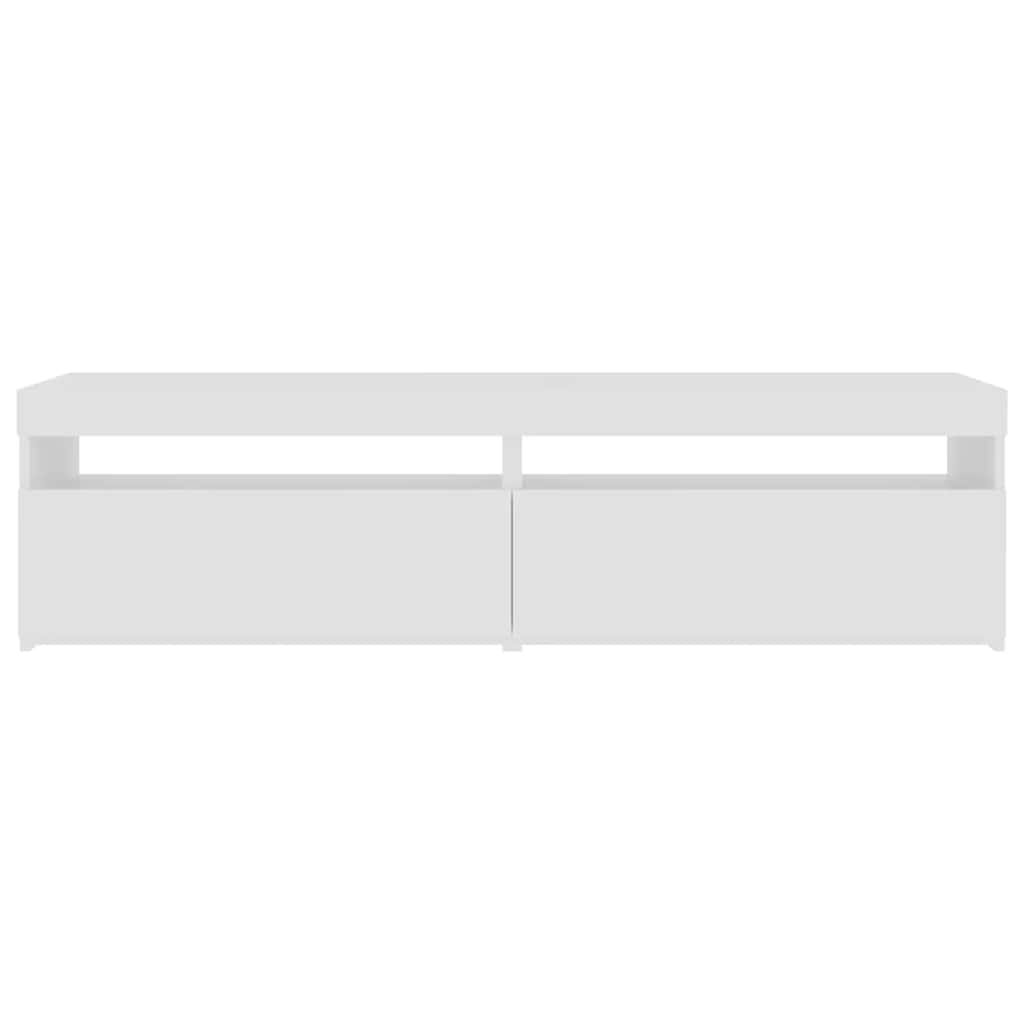 Tv-bänkar med LED-belysning 2 st vit 75x35x40 cm