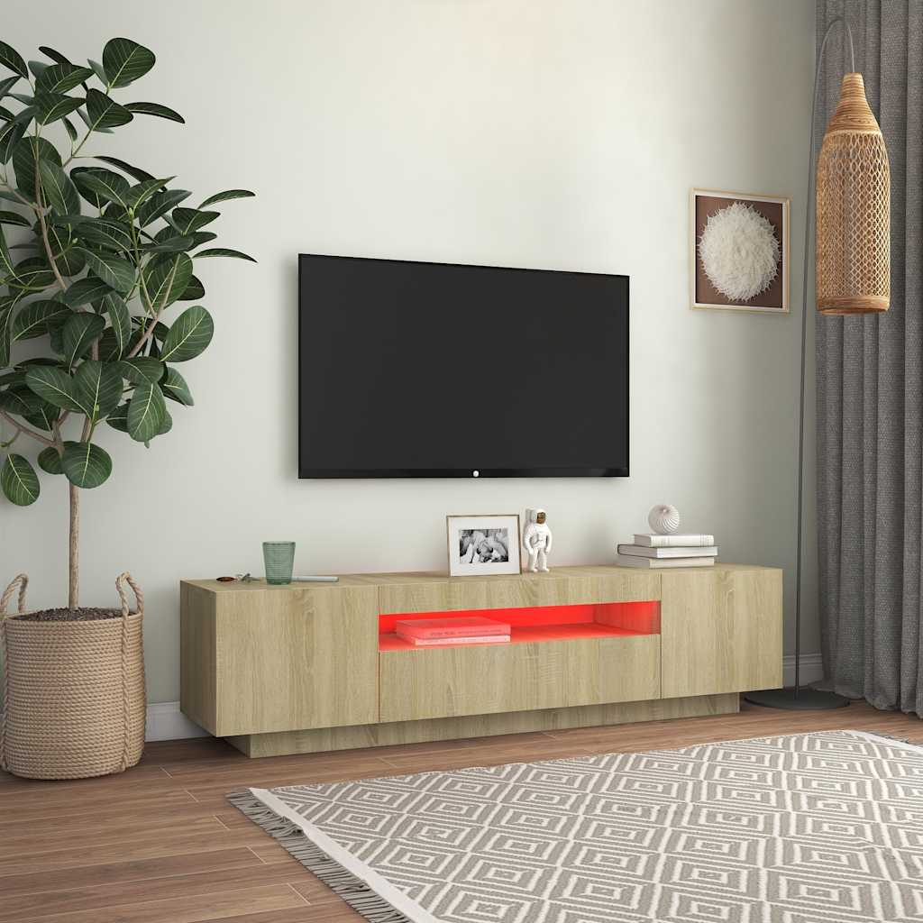 TV-Möbel Sonoma Ek TV-Bänk LED 160x35x40 cm