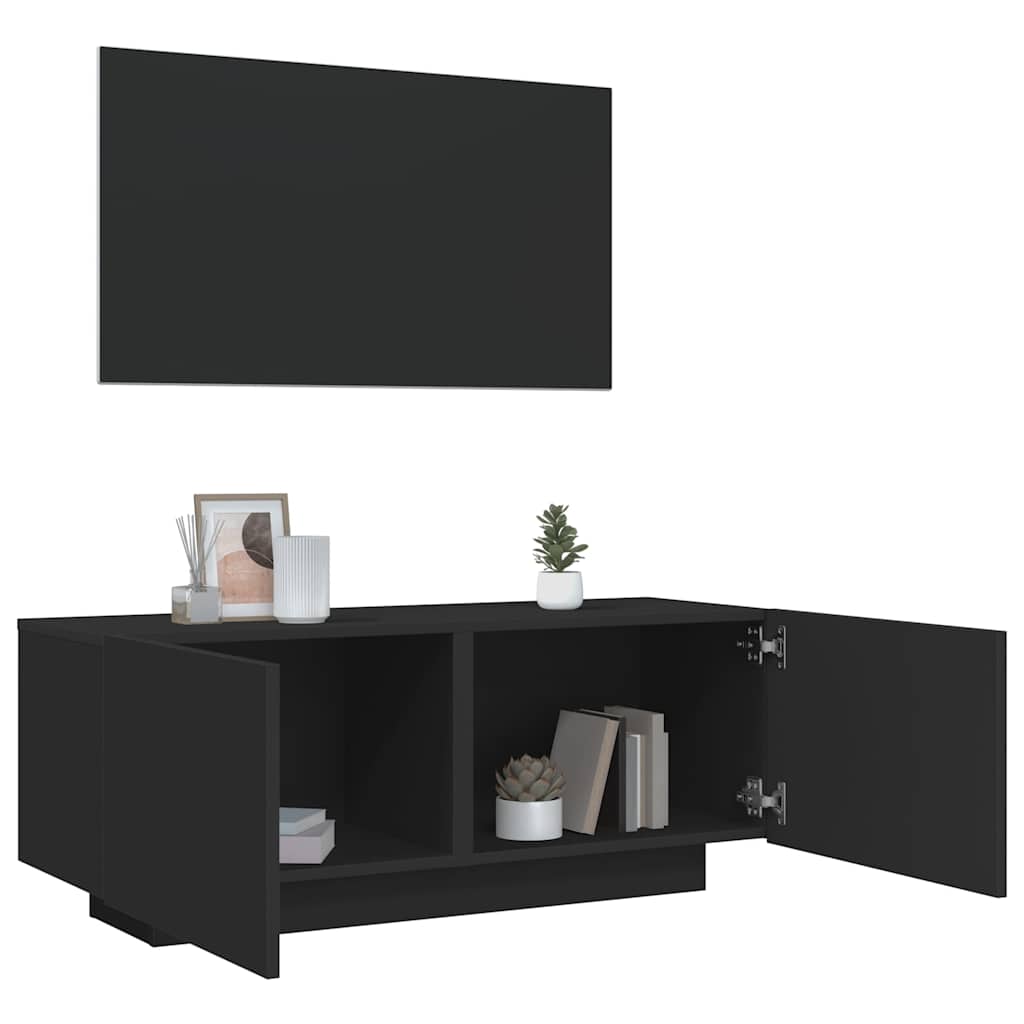 TV-skåp svart 100x35x40 cm konstruerat trä