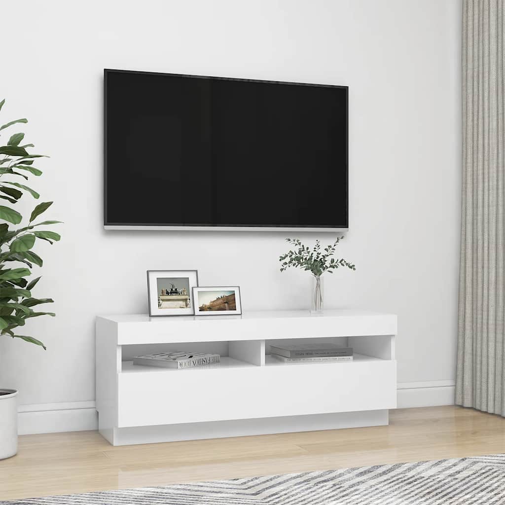 TV-Möbel Vit TV-Bänk LED 100x35x40 cm