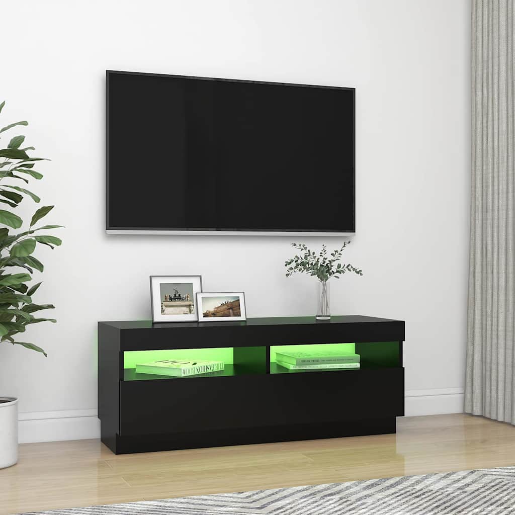 TV-Möbel Svart TV-Bänk LED 100x35x40 cm