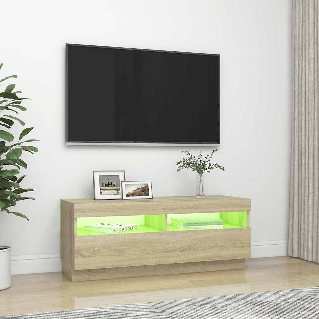 TV-Möbel Sonoma Ek TV-Bänk LED 100x35x40 cm