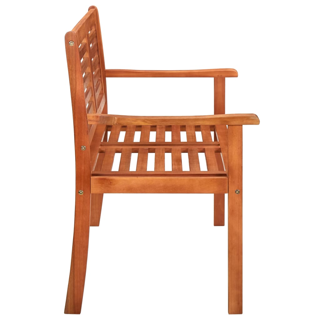 Trädgårdsbänk 2-sits med dyna 120 cm massivt eukalyptusträ