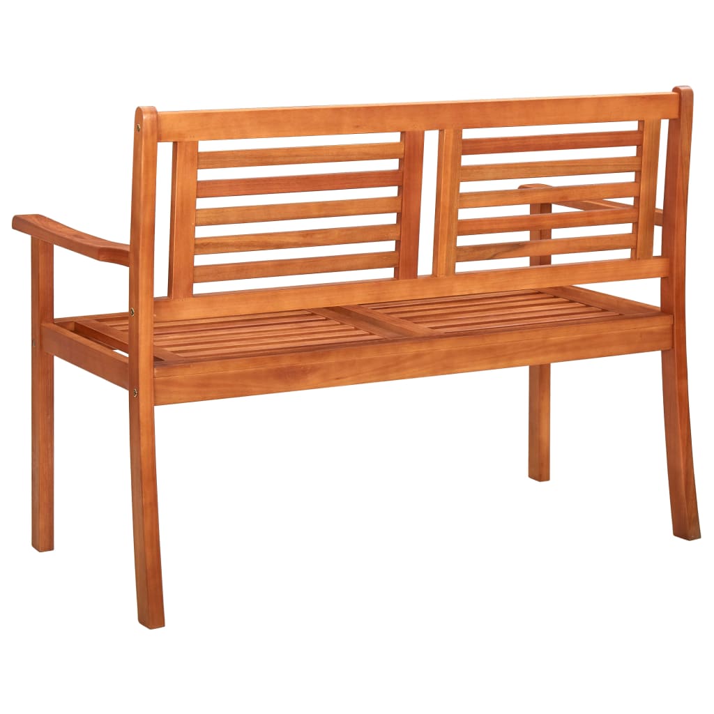 Trädgårdsbänk 2-sits med dyna 120 cm massivt eukalyptusträ