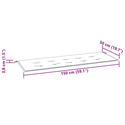 Trädgårdsbänk 3-sits med dyna 150 cm massivt eukalyptusträ