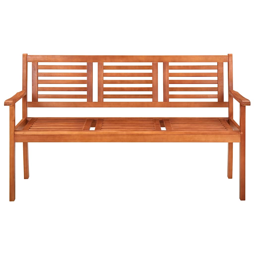 Trädgårdsbänk 3-sits med dyna 150 cm massivt eukalyptusträ