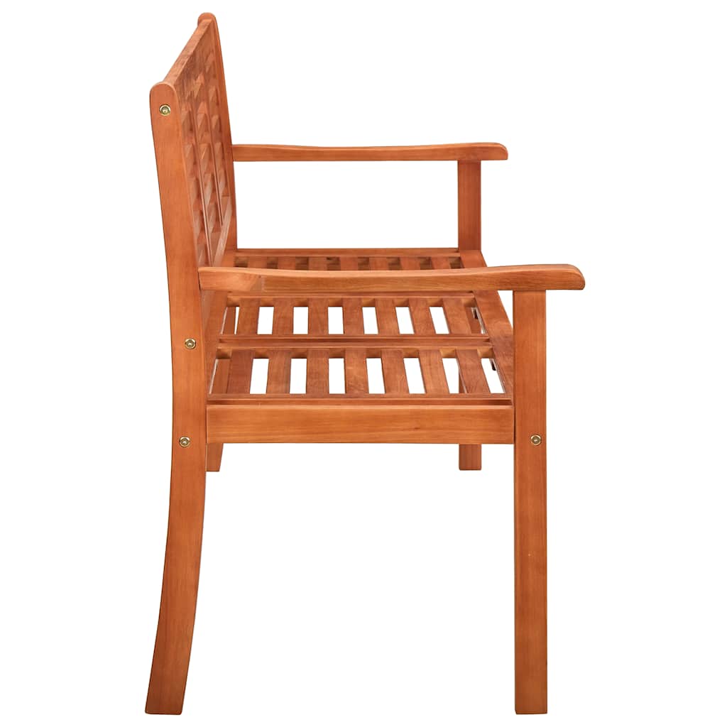 Trädgårdsbänk 3-sits med dyna 150 cm massivt eukalyptusträ
