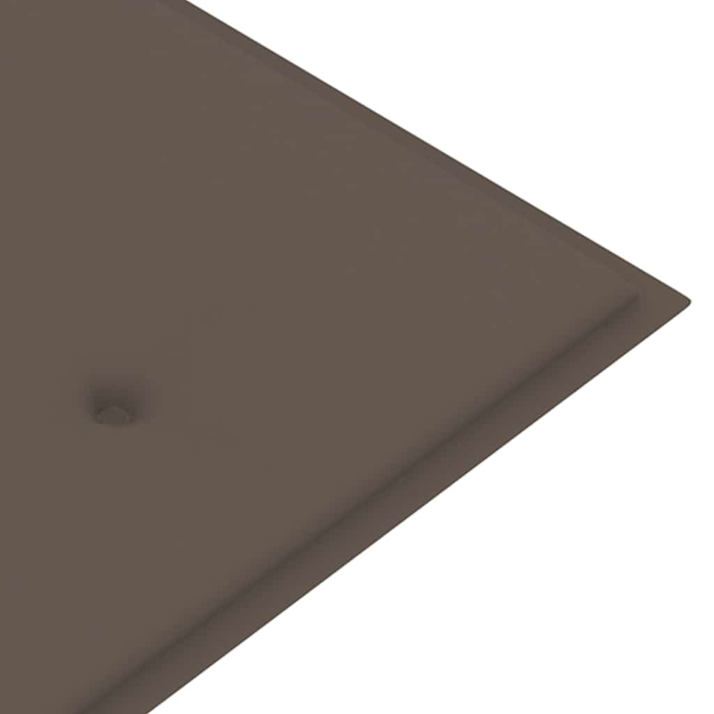 Trädgårdsbänk med taupe dyna 150 cm massiv teak