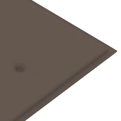 Trädgårdsbänk med taupe dyna 150 cm massiv teak