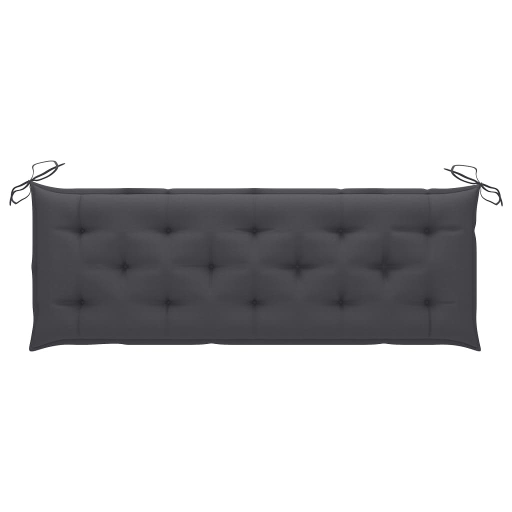 Trädgårdsbänk med antracit dyna 150 cm massiv teak