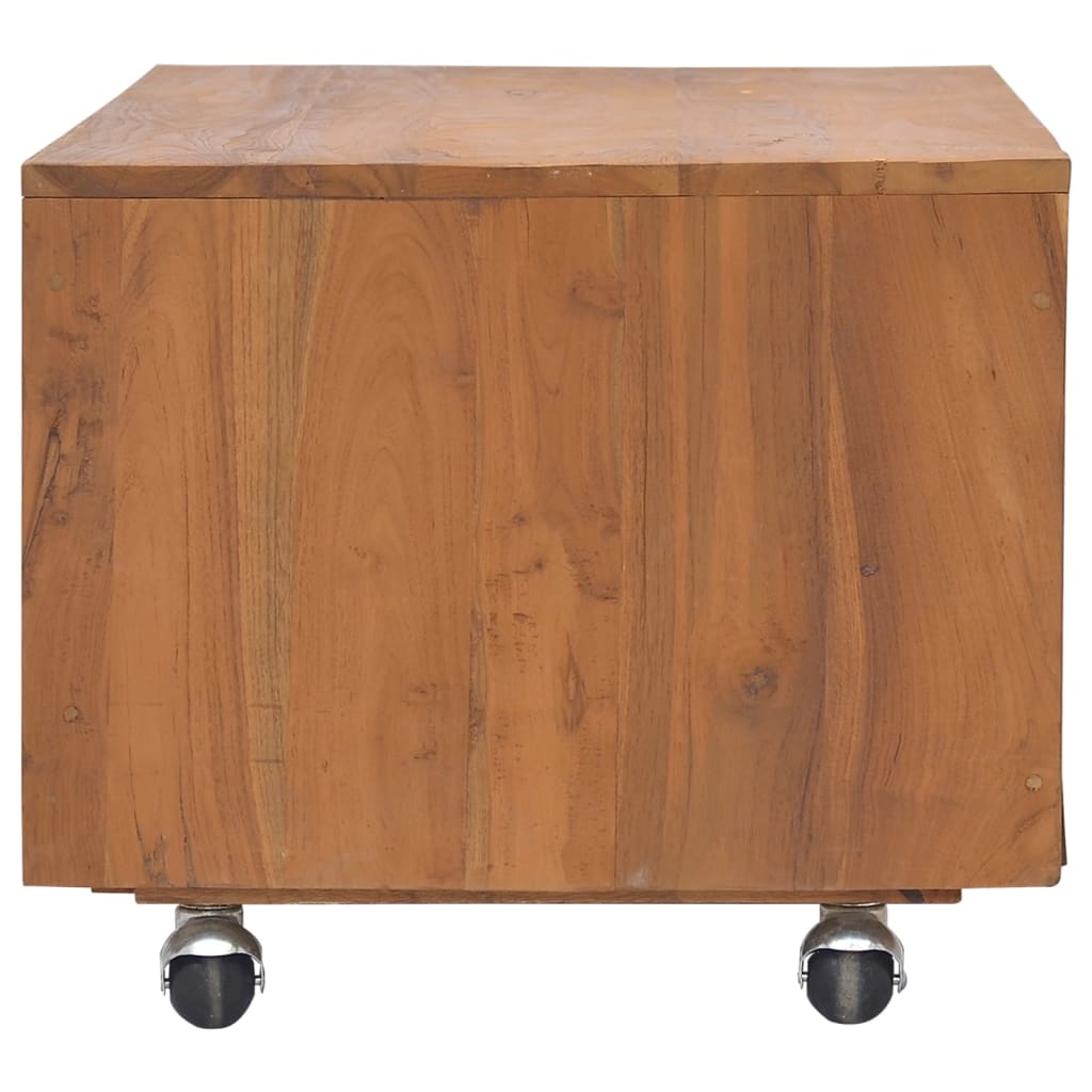 TV-bänk med hjul 80x50x42 cm massiv teak