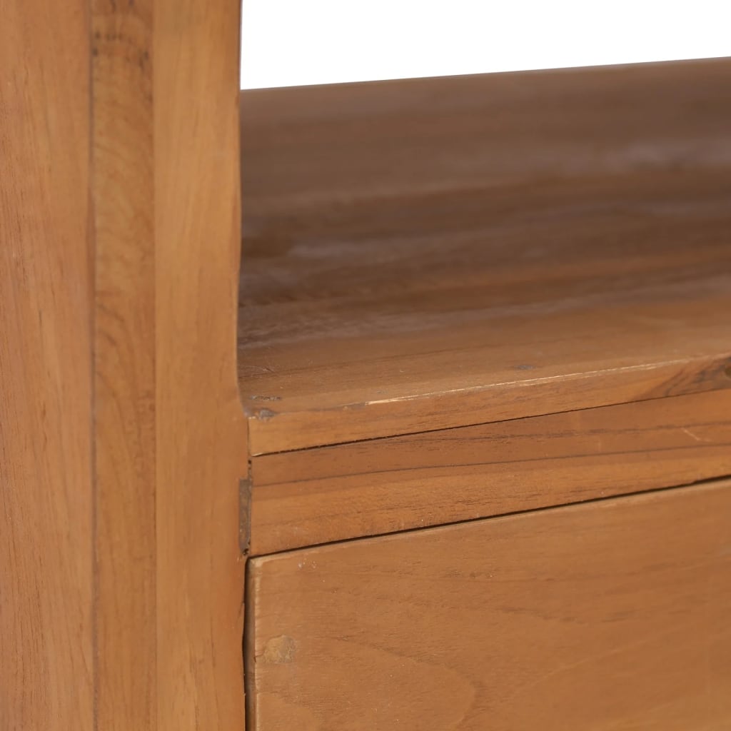 TV-bänk med hjul 80x50x42 cm massiv teak