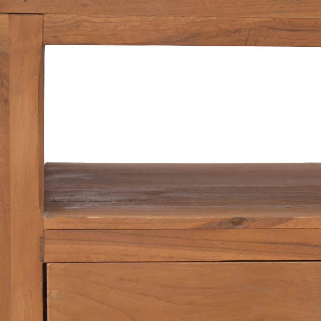 TV-bänk med hjul 80x50x42 cm massiv teak
