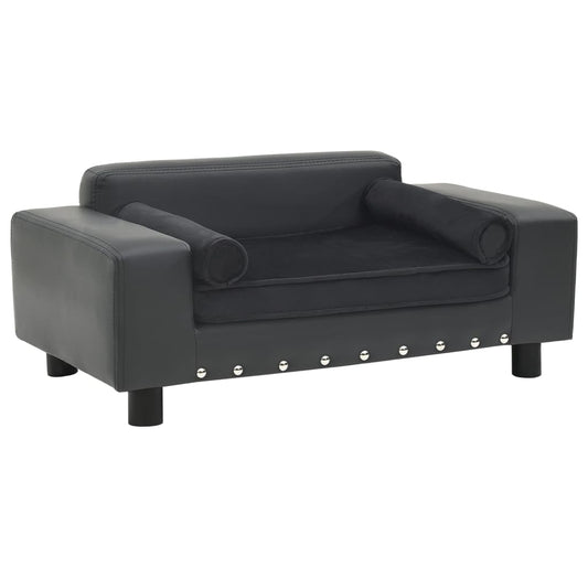 Hundsäng Hundsoffa mörkGrå 81x43x31 cm plysch och konstläder