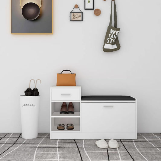 Skoställ Vit Skobänk 94,5x31x57 cm