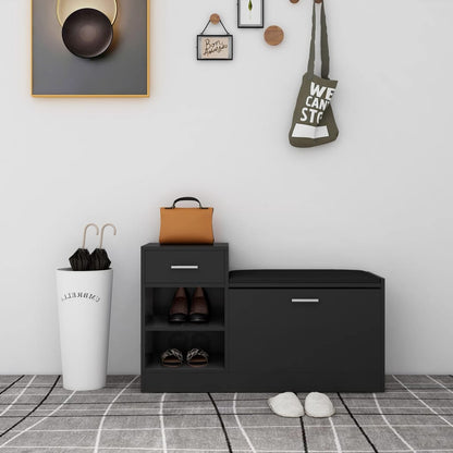 Skoställ Svart Skobänk 94,5x31x57 cm