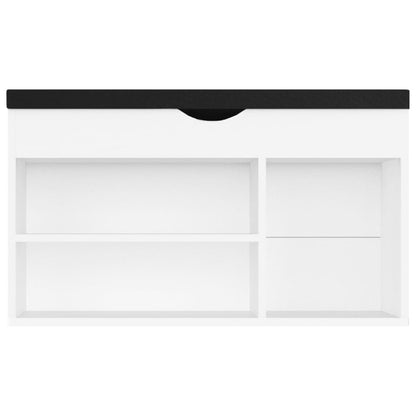 Skoställ Vit Skobänk med dyna 80x30x47 cm