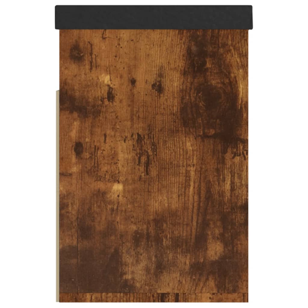 Skoställ Rökfärgad Ek Skobänk med dyna 80x30x47 cm