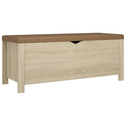 Förvaringsbänk med dyna Sonoma Ek 105x40x45 cm