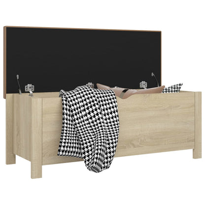 Förvaringsbänk med dyna Sonoma Ek 105x40x45 cm