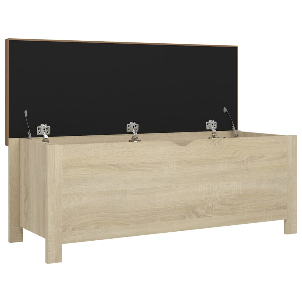 Förvaringsbänk med dyna Sonoma Ek 105x40x45 cm