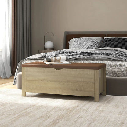 Förvaringsbänk med dyna Sonoma Ek 105x40x45 cm