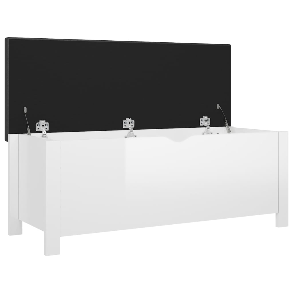 Förvaringsbänk dyna Högglans Vit 105x40x45 cm