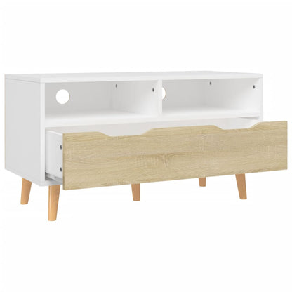 TV-Möbel Sonoma Ek TV-Bänk Vit och 90x40x48,5 cm