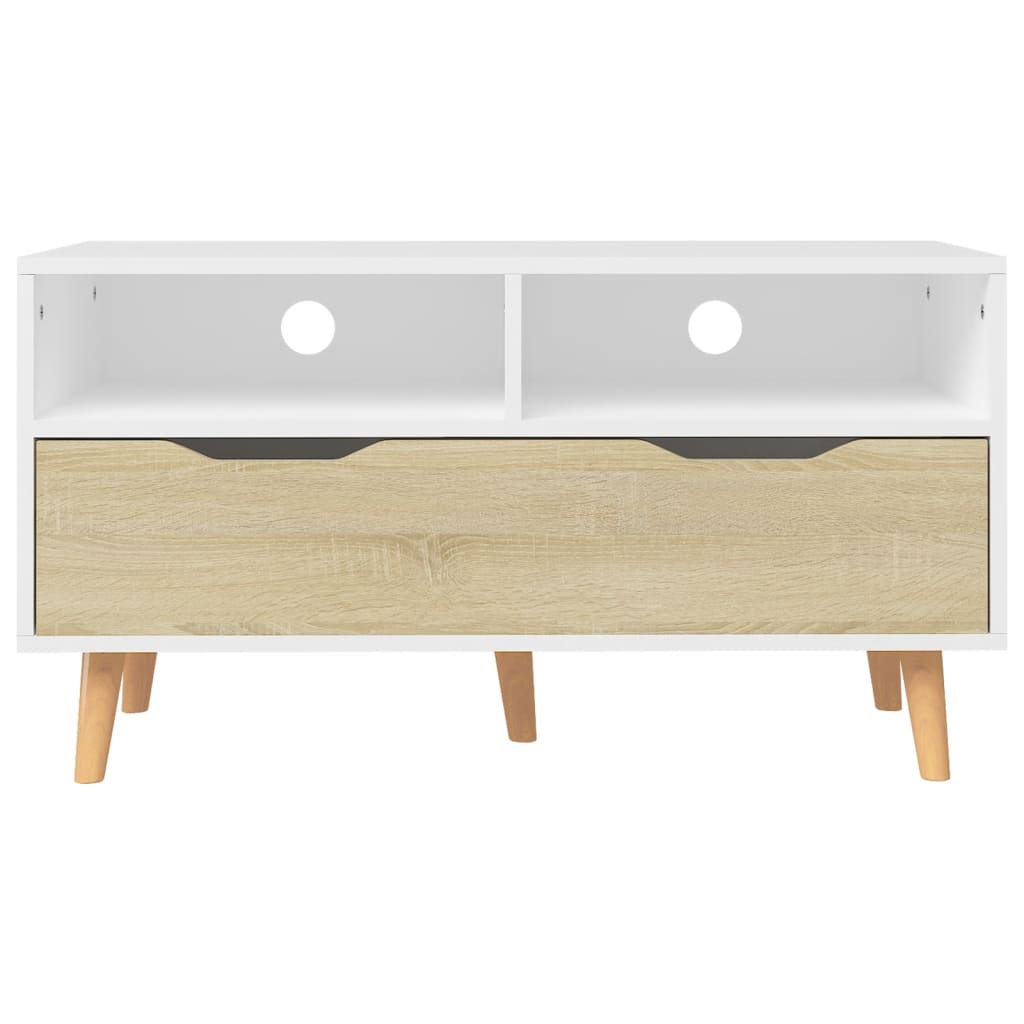 TV-Möbel Sonoma Ek TV-Bänk Vit och 90x40x48,5 cm
